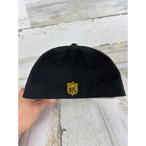 New Era 59Fifty Pittsburgh Steelers Fitted Hat 7 1/8 Black NFL Baseball Cap NWT - Picture 2 of 4